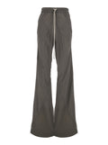 Bias Pants with Elastic Waist and Drawstring in Fabric Silk Blend for Women Grey Trousers