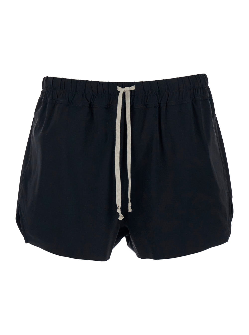 One-Piece Swimsuit with Elastic Waist and Drawstring in Black Tech Fabric for Men Nylon Elastane Beachwear
