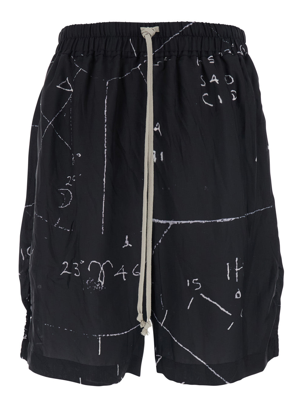 SHORTS-BOXERS-BACK-MILK Black - High-waisted shorts with minimalist details In Viscose and Cupro Men Bermuda