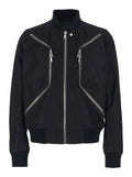 Heizer Flight Bomber Jacket with Collar and Two Zip Pockets on the Front in Black Cotton Blend for Men Nylon Outerwear