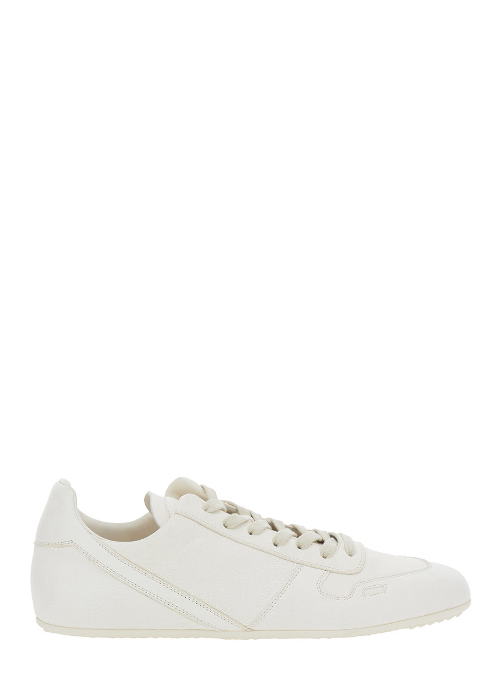 Low Top Sneaker RU01F2889LBHX1111 with Round Toe and Lace-Up Closure in White Leather for Men Lamb