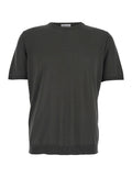 Crew Neck T-Shirt with Ribbed Cotton Finishes Brown Men Tshirts And Polo Shirts