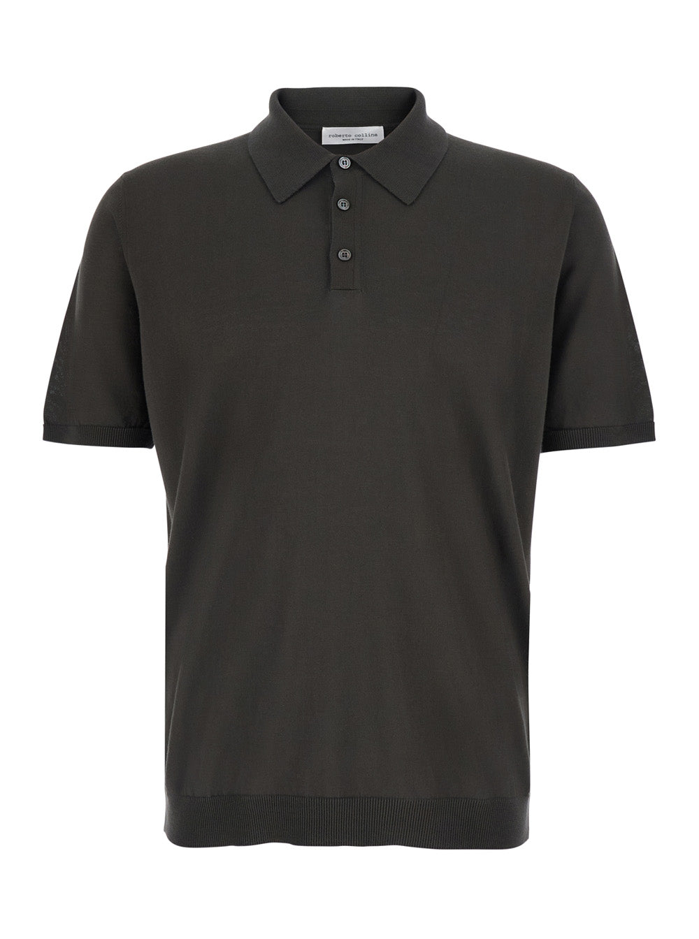 COTTON - Brown T-Shirt with Round Neck and Short Sleeves for Men Tshirts Polo Shirts