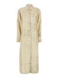 Dress With Cut-Out On The Back And All-Over Print White Silk For Women