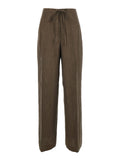 Brown Relaxed drawstring Pants Trousers