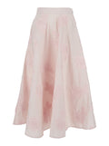 Maxi Skirt Floral with Side Zip Closure in Pink Fabric for Women Polyester