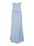 Dress Satin Corset Maxi Blue In Polyester For Women Light Long