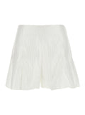 White Flowing Striped Shorts In Viscose And Cotton For Women Bermuda