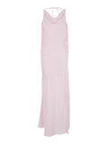 Long Dress Rosa with Back Opening and Draped Details in Pink Fabric for Women Polyester