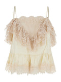 Ethel Solid Camisole Top White With Adjustable Straps In Viscose For Women Tops