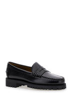 Loafers 7002ij0902 Black With Round Toe And Chunky Sole Leather For Women - US 8