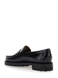 Loafers 7002ij0902 Black With Round Toe And Chunky Sole Leather For Women - US 6