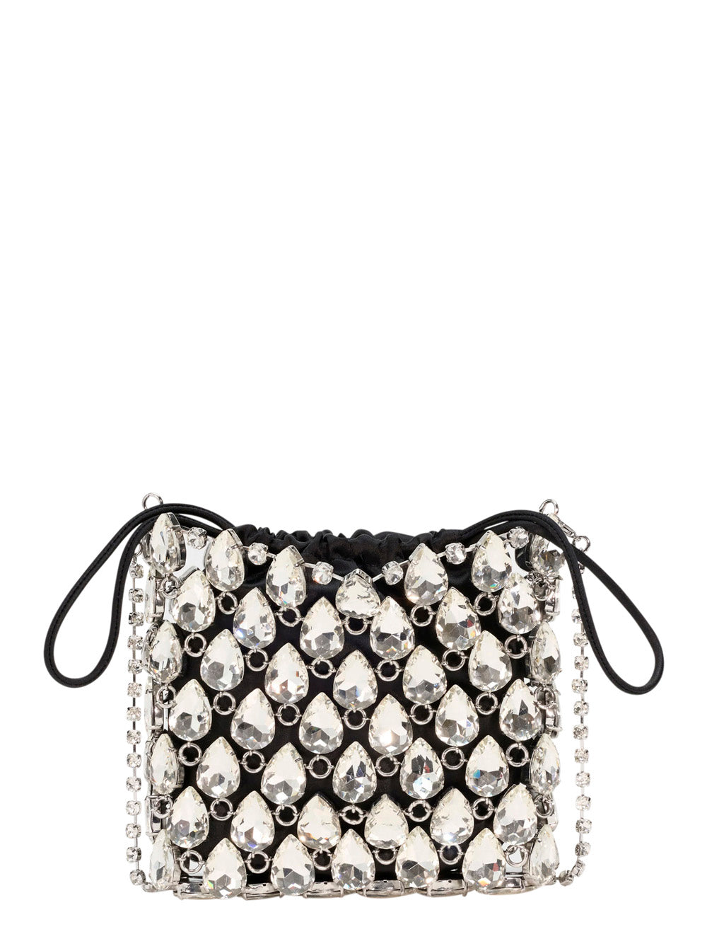 Handbag SILVER CRYSTAL CHAINMAIL MINI BAG with Details Metallic Hand