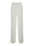 Viscose Linen Pants With Elastic Waist And Side Pockets White For Women Trousers