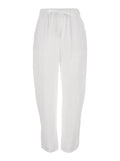 White Linen Pants With Side Pockets Womens Trousers