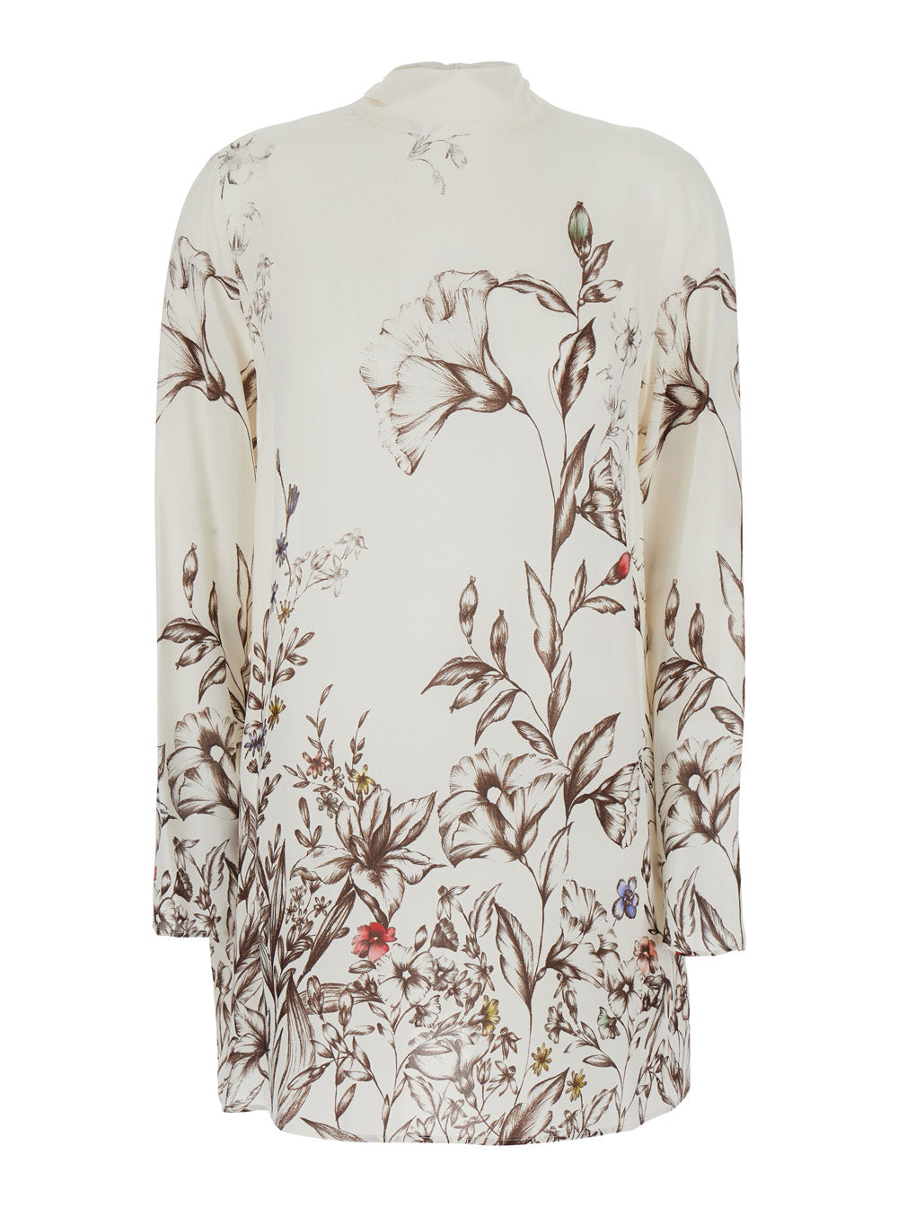 Mini Dress Floeale Crew Neck With Bow Closure On The Back White Viscose For Women