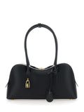 Handbag Ryder with Logo Padlock Detail and Two Top Handles in Black Ecoleather for Women Hemp Lyocell Hand Bags