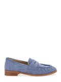Loafers Blue with Rounded Toe Blu