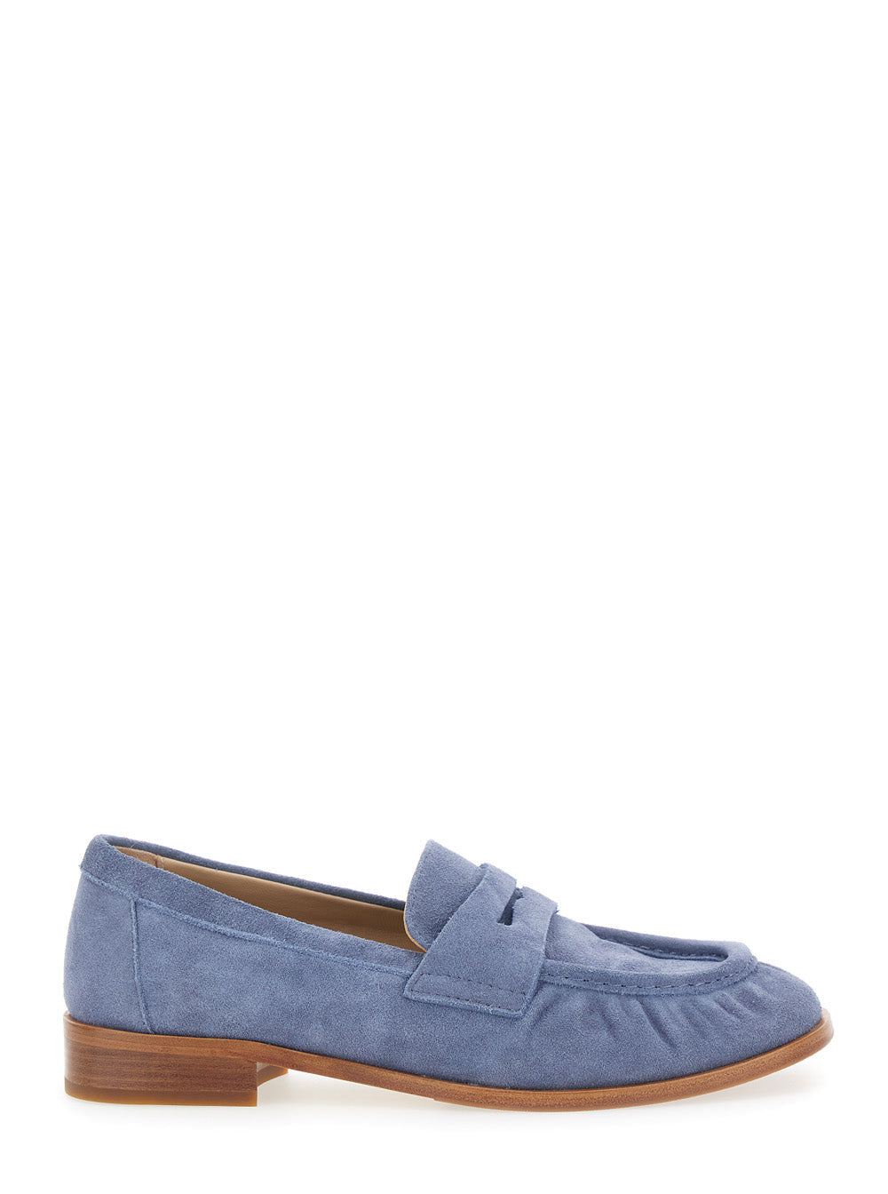 Loafers Blue with Rounded Toe Blu