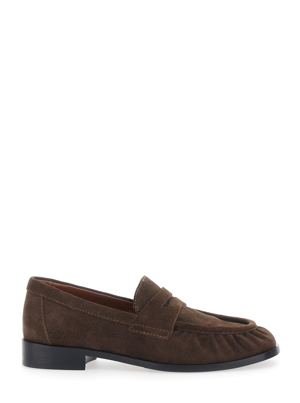 Revue Loafers Brown With Rounded Toe Leather Women - IT 38
