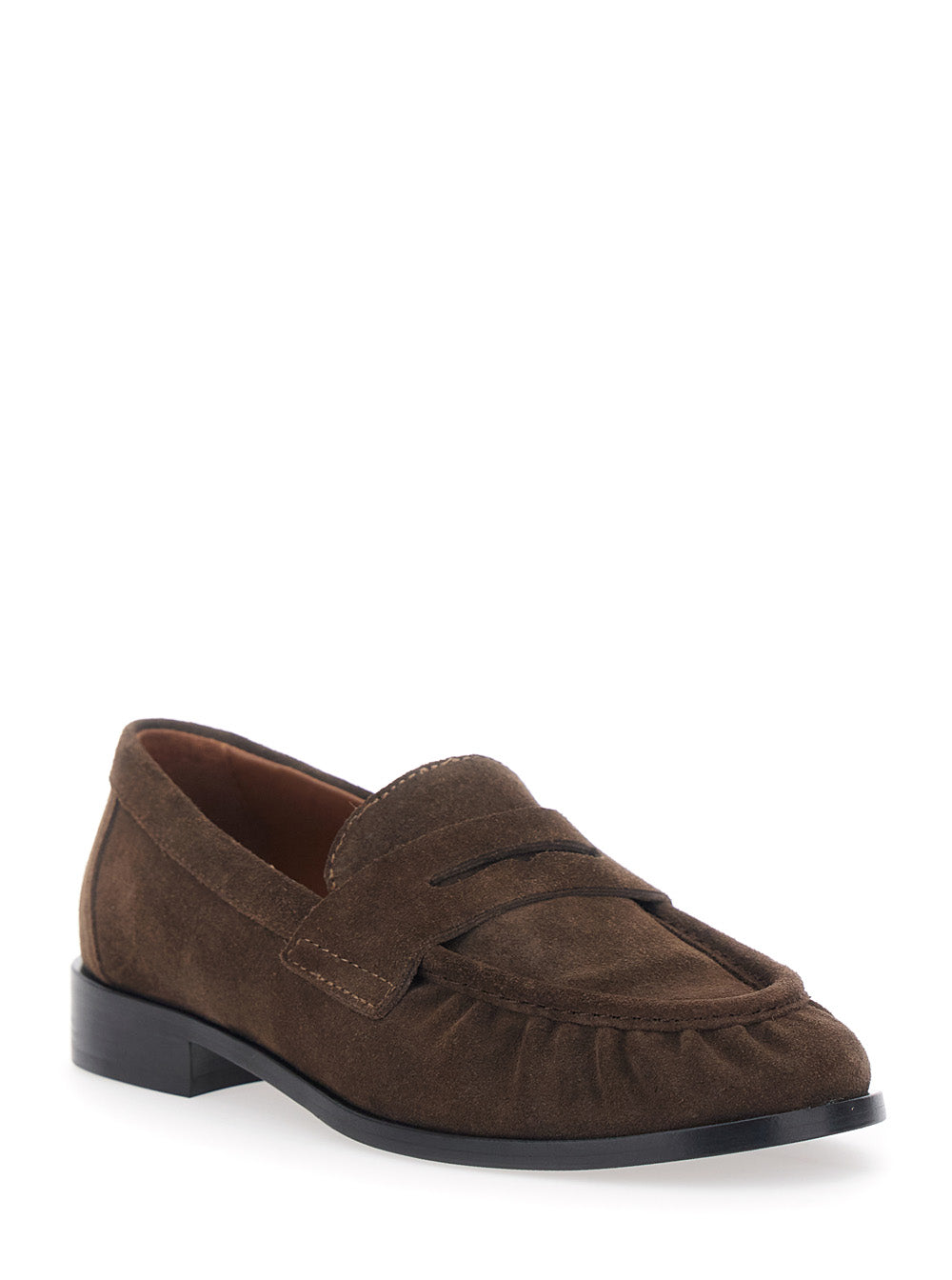 Revue Loafers Brown With Rounded Toe Leather Women - IT 38