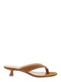RIO SLEEK SANDAL - Brown with crisscross straps In leather Women Goat Flat Shoes
