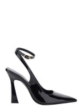 Black VINNIE 100 STRAP PUMP with 10 cm Heel in Leather Women Heels