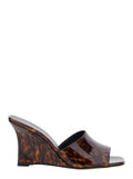 Wedges VINNIE WEDGE MULE 85 Brown with 8.5 cm Heel in Leather Women Polyurethane Coated Calf