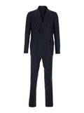 Blue Vesuvio Double-breasted Suit with Peak revers in Wool for Men Blu Suits