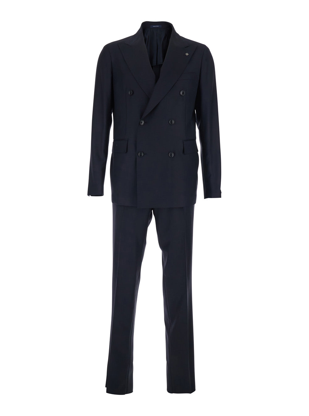 Blue Vesuvio Double-breasted Suit with Peak revers in Wool for Men Blu Suits