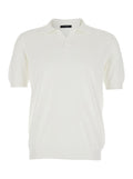 White Polo with Open Collar and Short Sleeves in Cotton for Men Tshirts Shirts