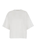 White SKOSSA T-Shirt with Round Neck in Cotton for Women Tshirts And Polo Shirts