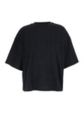 Black T-Shirt SKOSSA with Round Neck and Short Sleeves in Cotton for Women Tshirts Polo Shirts