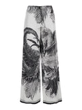 Multicolor Pants with elasticated waistband in silk for Women Trousers