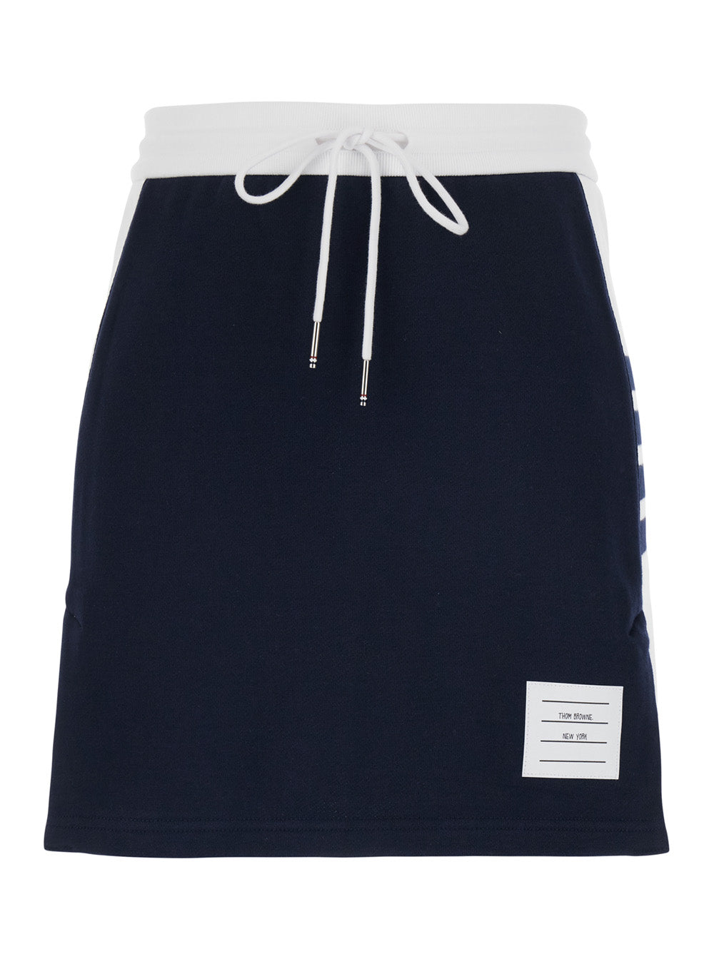 Dress Classic 4 Bar with Elasticated Waist and Drawstring 4Bar Logo on the Side in Blue Cotton for Women Blu Skirt