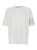 T-Shirt MJS303AJ0253100 with Classic Collar and 4-Bar Detail on Sleeve in White Cotton for Men Tshirts Polo Shirts