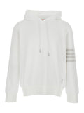 Hooded Sweatshirt with Drawstring and 4Bar Logo on the Sleeve in White Cotton for Men Sweatshirts