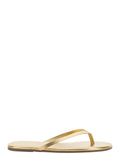 Metallics Sandals With Ankle Strap In Metallic Leather Flat Shoes