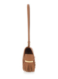 Fringe Pendant with Brown Leather Wrist Strap for Women Calf Accessory