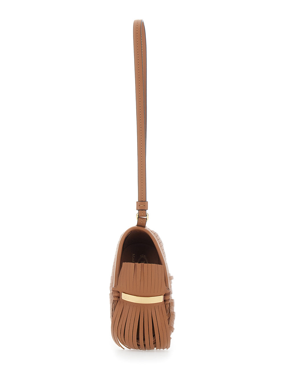 Fringe Pendant with Brown Leather Wrist Strap for Women Calf Accessory