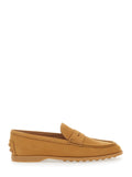 Loafers Tods with Half Horsebit Detail on the Back and Rubber Sole in Beige Suede for Women Calf