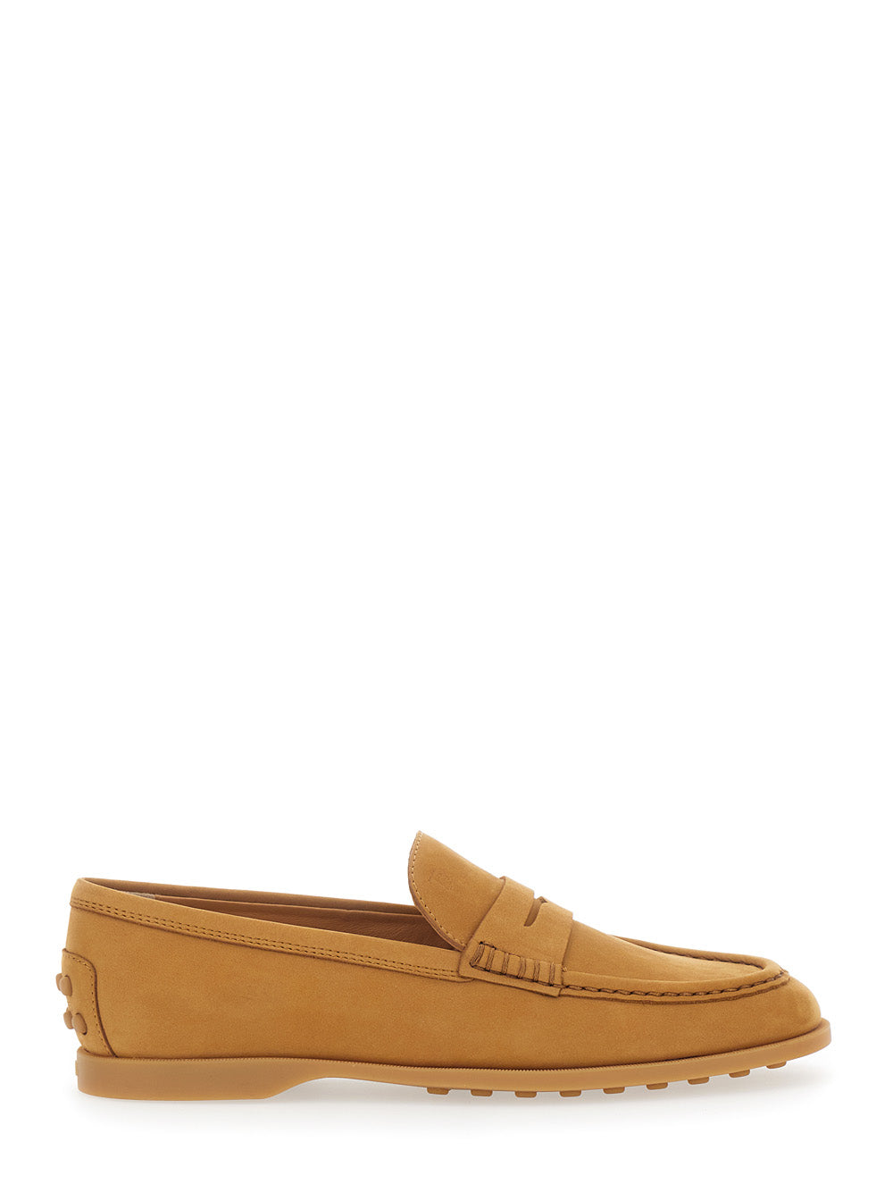 Loafers Tods with Half Horsebit Detail on the Back and Rubber Sole in Beige Suede for Women Calf