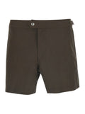 Swim Shorts Micro Compact Poplin Wr Brown In Polyester Men Beachwear