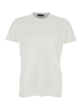 T-Shirt cotton silk ss White with Round Neck in and Men Tshirts Polo Shirts