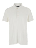 White Polo Shirt with Classic Collar and Front Closure in Cotton Blend Men Tshirts