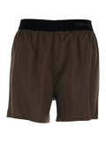Brown Shorts with Logo Lettering and Elastic Waist In Stretch Silk for Women Elastane Bermuda