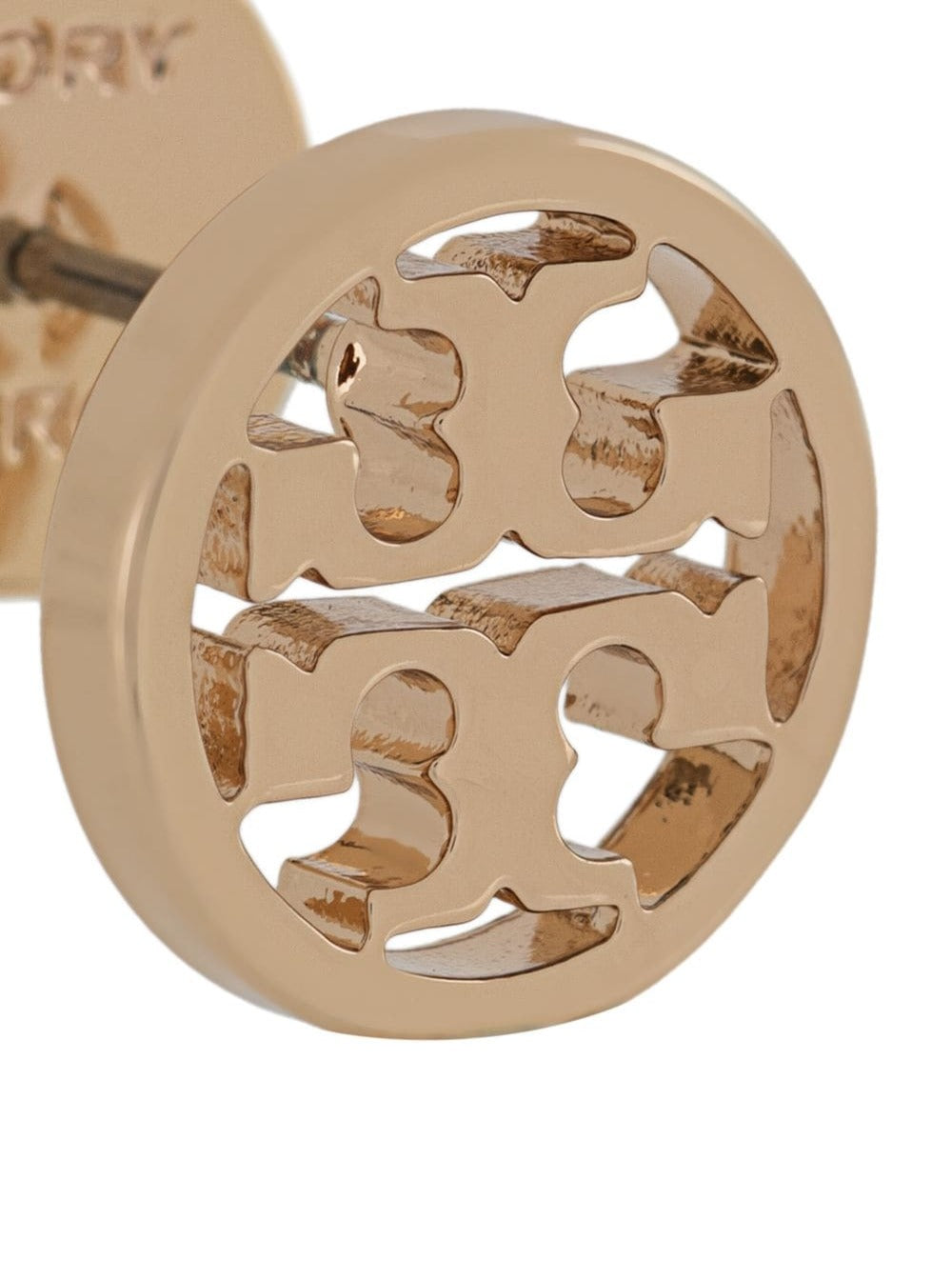 Gold Color Brass Logo Earring for Women Metallic Titanium Earrings