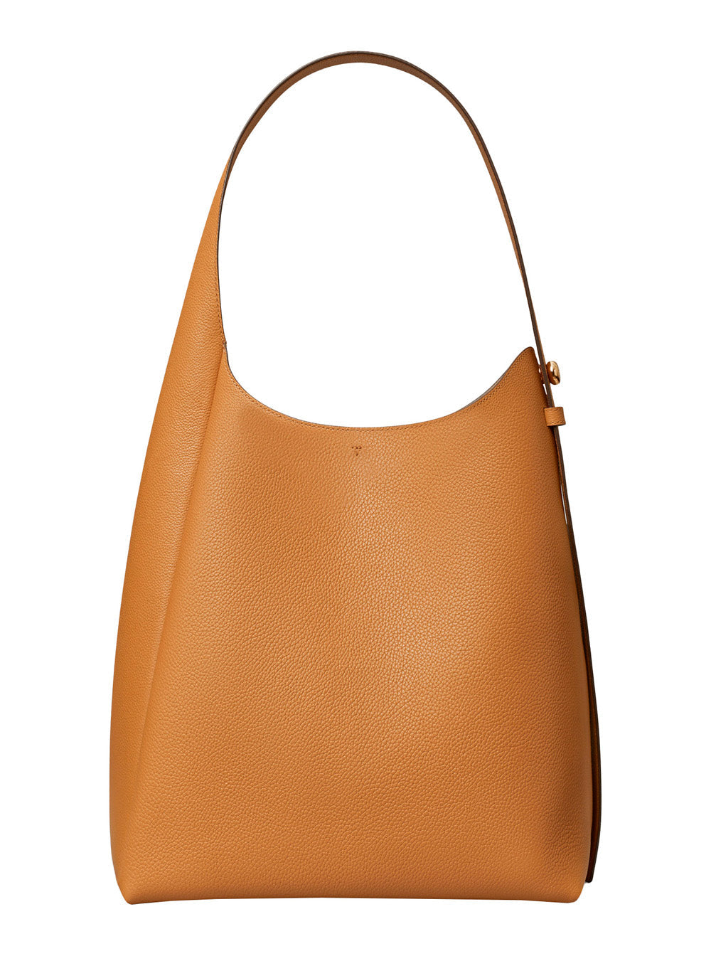 Shoulder Bag Rony with Thin Strap and Logo Button in Beige Leather for Women Cow