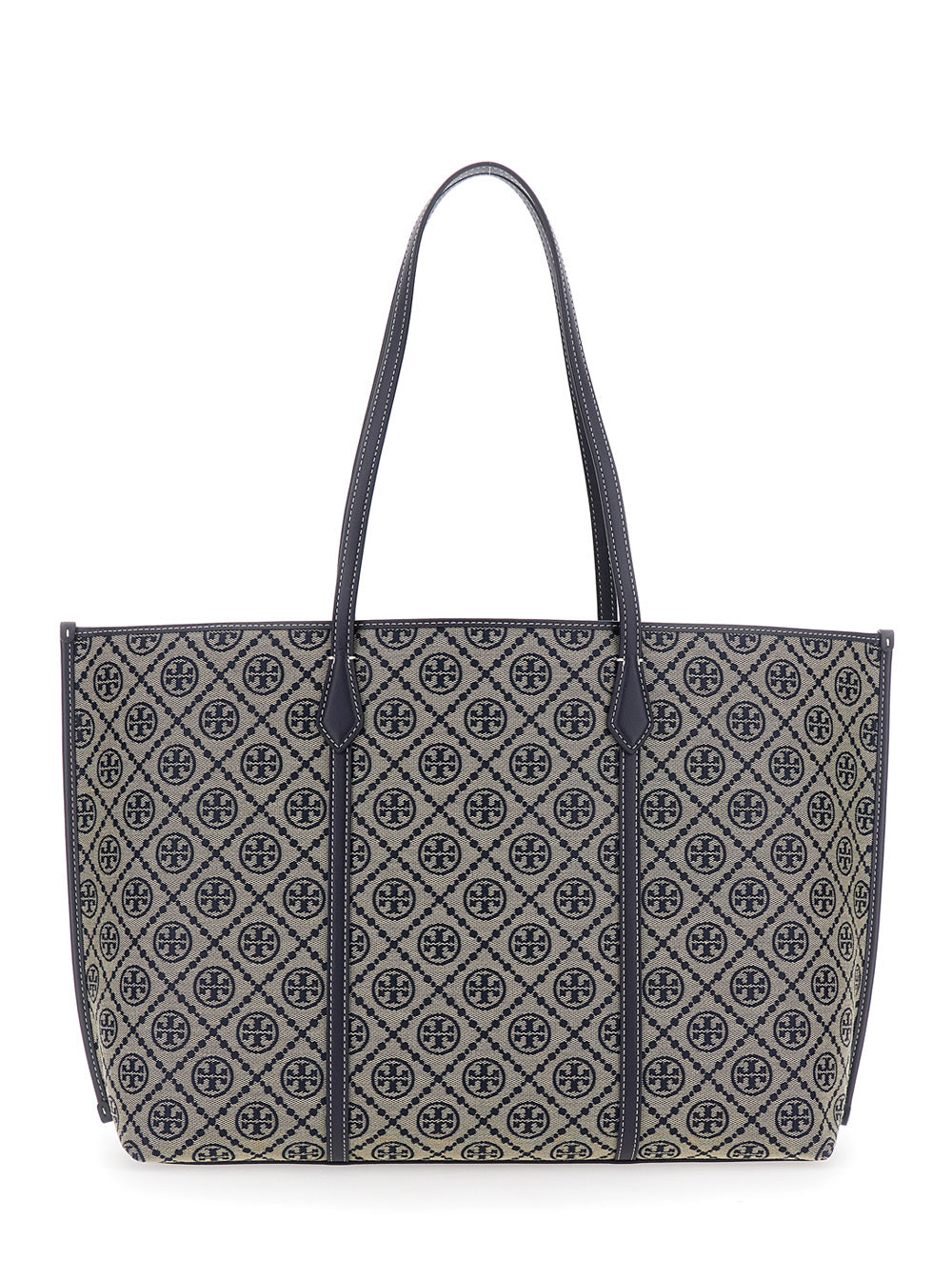 PERRY T MONOGRAM TOTE Blue with Logo Cotton Women Blu Polyester Bags