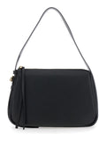 Shoulder Bag Romy with Adjustable Hammered Leather Strap for Women Black Cow